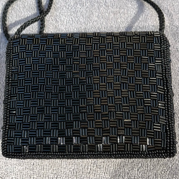 Alfred Sung black beaded formal evening bag - Picture 4 of 8